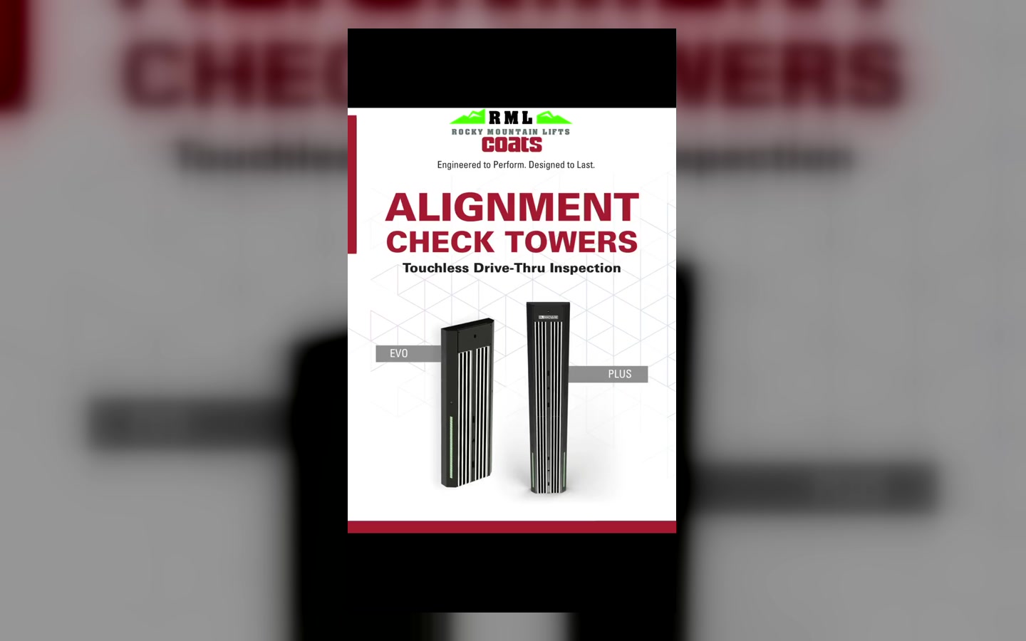 Coats EVO and PLUS alignment check towers